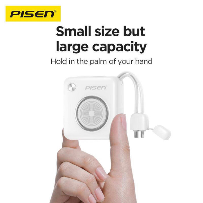 แบตเตอรี่สำรองพกพา 10000 mAh Pisen Retro Power Block 22.5 วัตต์ สี Purple
