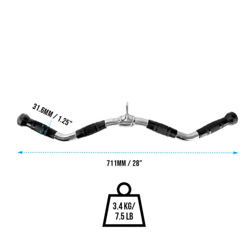 2000 28" Curl Bar Rotating Handle