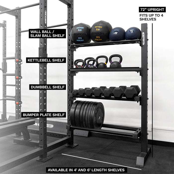 Builder® Storage System Add-on utilizes a 72" Upright Post and shelves