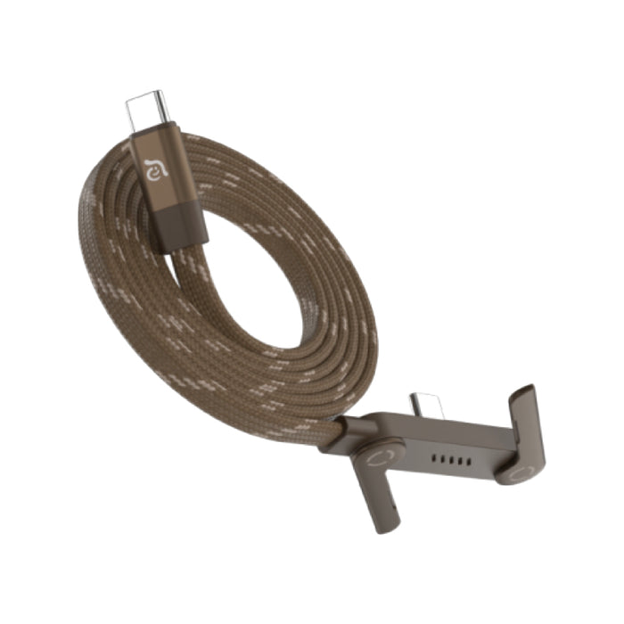 สายชาร์จแม่เหล็ก ADAM element iLinio FS120 พร้อมขาตั้ง รองรับชาร์จ USB-C 100W จัดเก็บง่าย ประหยัดพื้นที่ ด้วยสายถักไนลอนยืดหยุ่น