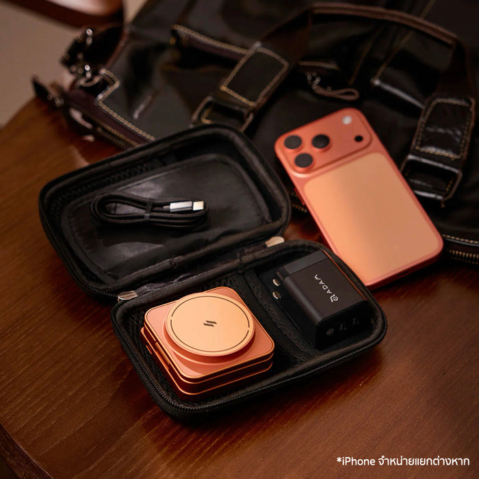 แท่นชาร์จไร้สายพับได้ Adam Element Mag 3 Ultra 3-in-1 มาตรฐาน Qi2.2 25W สำหรับ iPhone, AirPods และ Apple Watch ชาร์จเร็ว ปลอดภัย ดีไซน์อะลูมิเนียมพรีเมียม