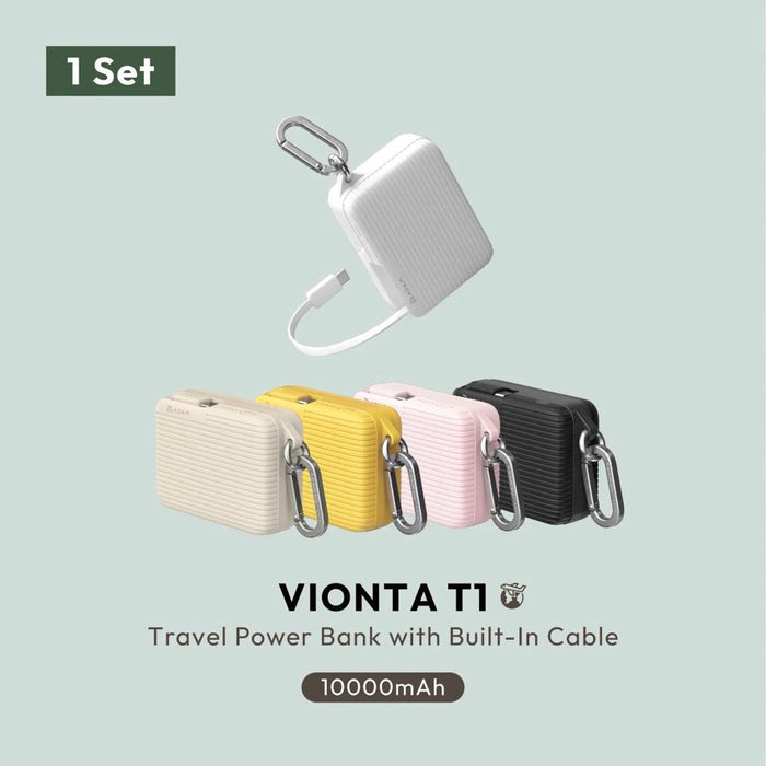 แบตเตอรี่สำรอง Adam Element Vionta T1 ความจุ 10K กำลังไฟ 30W พร้อมสายชาร์จ - White