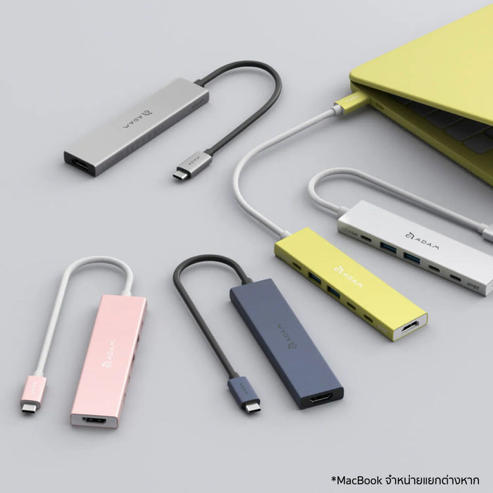 ADAM elements Hub USB-C 6-in-1 รองรับ 10Gbps, PD 100W และ HDMI 4K@60Hz ใช้งานได้กับ MacBook, iPad และ Windows เชื่อมต่อครบในตัวเดียว