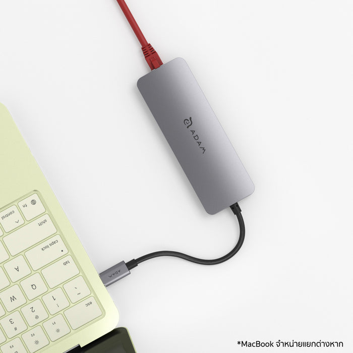 ADAM elements Hub SE10 USB-C Hub 10-in-1 รองรับ 4K@60Hz, 100W PD, LAN RJ45, SD/TF และ Audio ครบจบในตัวเดียว