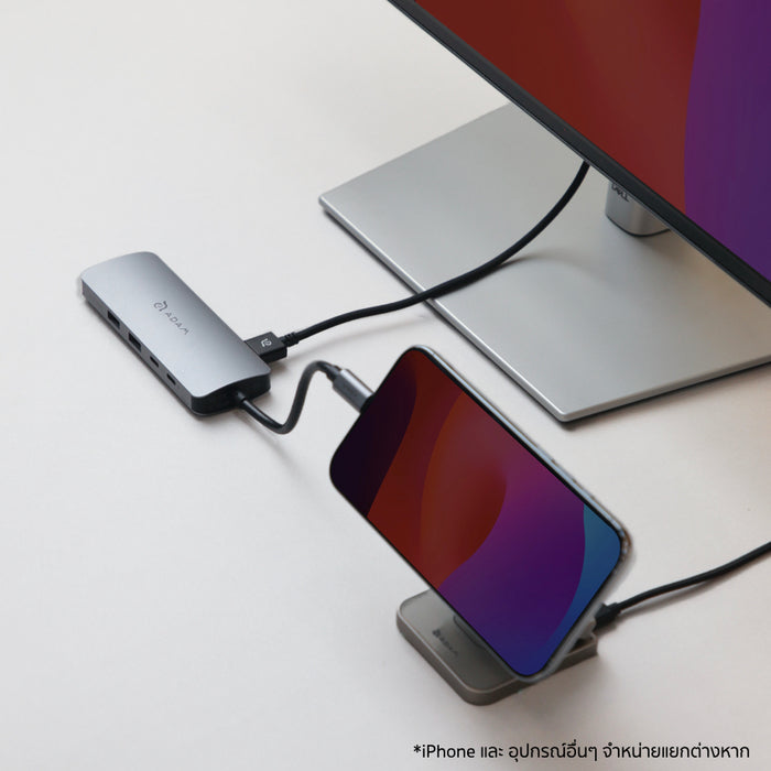 ADAM elements Hub SE10 USB-C Hub 10-in-1 รองรับ 4K@60Hz, 100W PD, LAN RJ45, SD/TF และ Audio ครบจบในตัวเดียว
