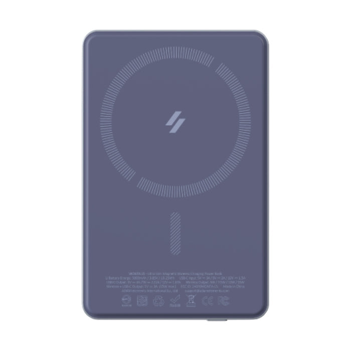 แบตเตอรี่สำรองพกพา ADAM elements Vionta L10 Ultra Slim Magnetic Wireless Charging 10K - Blue