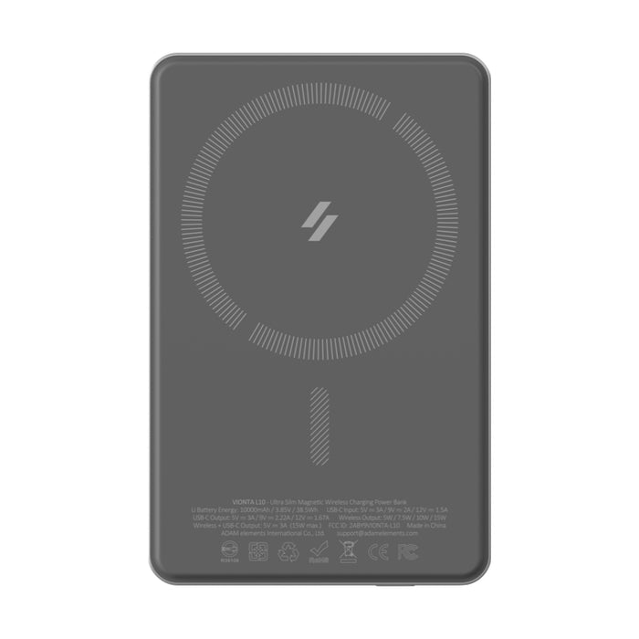 Adam Element Vionta L10 Power Bank 10K รองรับชาร์จไร้สาย 15W และ USB-C
