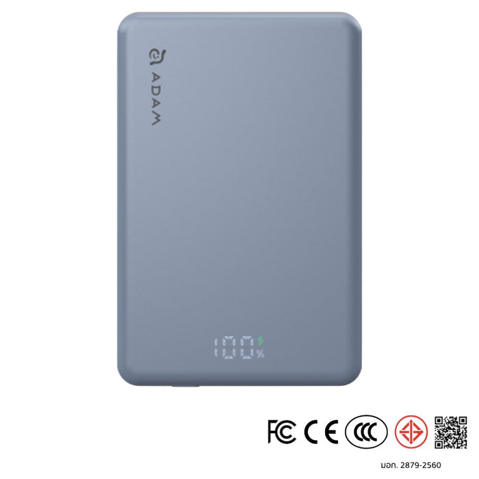 แบตเตอรี่สำรองพกพา ADAM elements Vionta L10 Ultra Slim Magnetic Wireless Charging 10K - Blue
