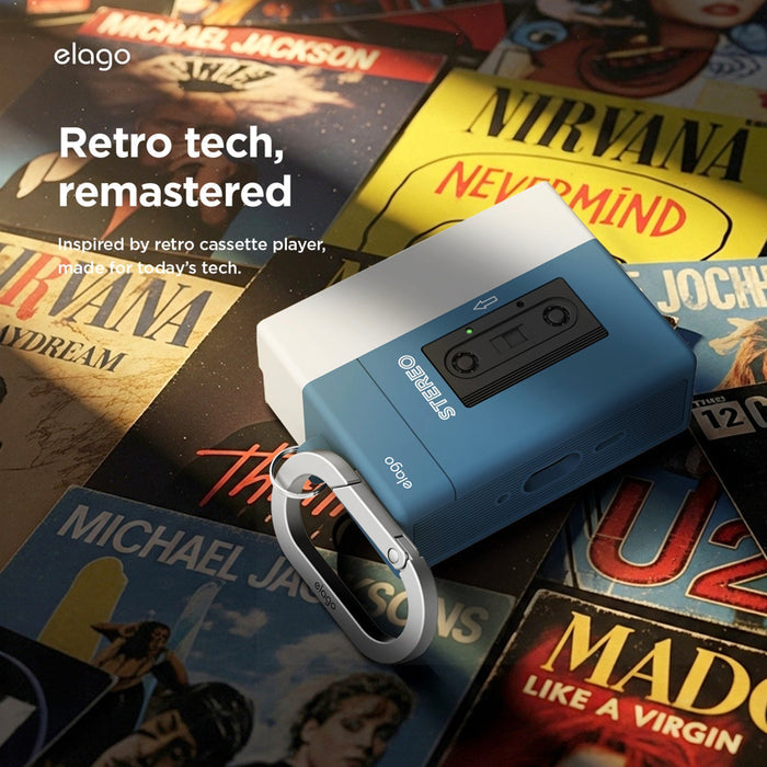 เคสซิลิโคน AirPods Pro 3 Cassette Player Hang Case - Blueder กันกระแทก แบรนด์ ELAGO