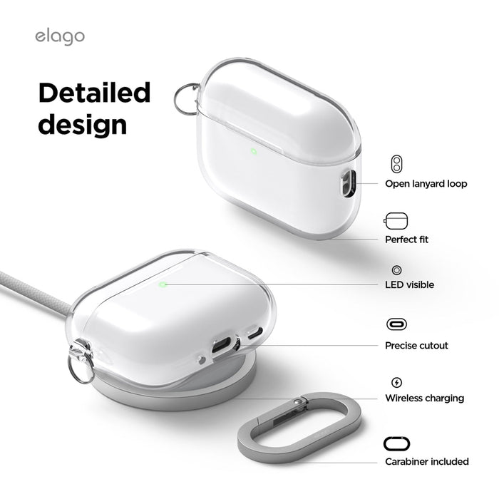 เคส Clear Hang Case - Transparent สำหรับ AirPods Pro 3 ดีไซน์ใส แบรนด์ ELAGO