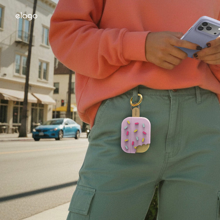 เคสซิลิโคน Ice Cream - Lavender สำหรับ AirPods Pro 3 มีคาราบิเนอร์ในตัว แบรนด์ ELAGO