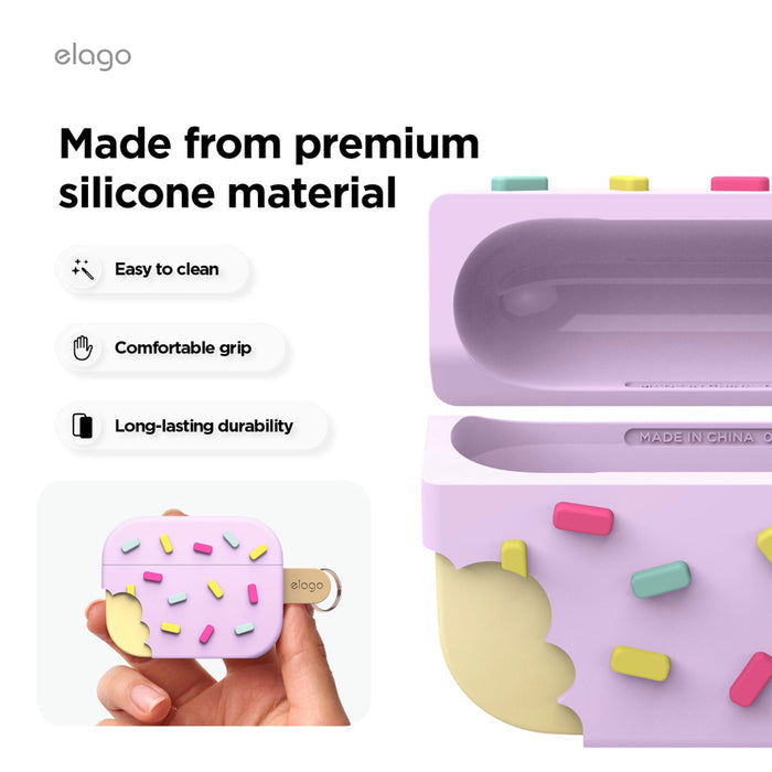 เคสซิลิโคน Ice Cream - Lavender สำหรับ AirPods Pro 3 ทำความสะอาดง่าย แบรนด์ ELAGO
