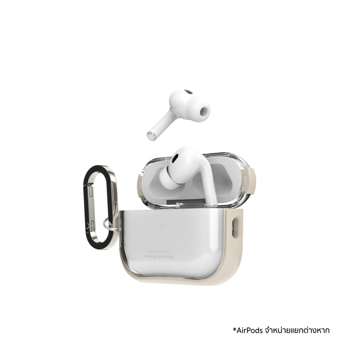 เคสกันกระแทก AirPods Pro 3 Power Support Air Jacket - Clear with Beige Frame
