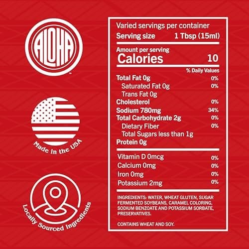 Aloha Shoyu Original Blend Soy Sauce, Hawaiian Sweet Flavor, 1/2 Gallon Aloha