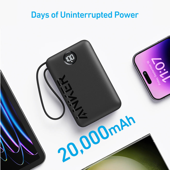 แบตเตอรี่สำรองพกพา Anker 335 Power Bank สี Black