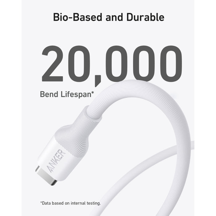 สายชาร์จ Anker 542 USB-C to Lightning (Bio-Based) ยาว 180 ซม สี White