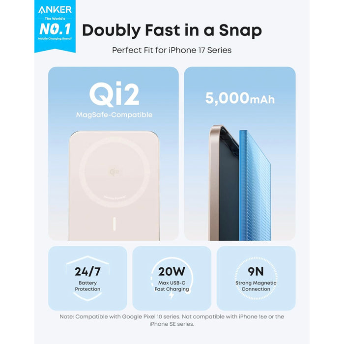 แบตเตอรี่สำรองพกพา Anker Nano Slim ความจุ 5000 มิลลิแอมป์ - Gold