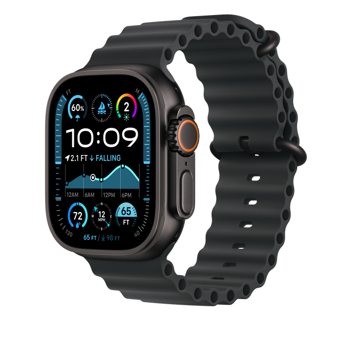 Apple Ocean Band 49mm Extension - BlackTitaniumFinish/Black