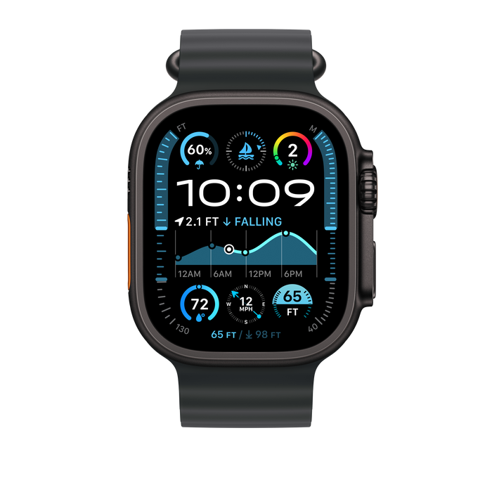 Apple Ocean Band 49mm Extension - BlackTitaniumFinish/Black