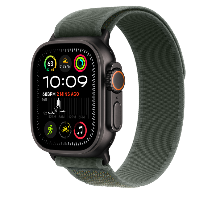Apple Trail Loop 49mm M/L - BlackTitaniumFinish/Green