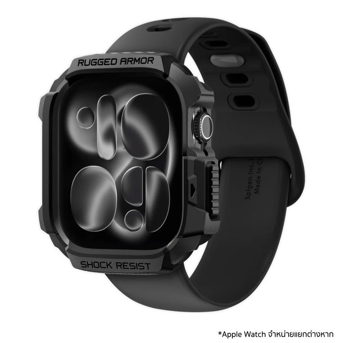 Spigen Rugged Armor 2 เคส Apple Watch 11 วัสดุ TPU พรีเมียม กันกระแทก ดีไซน์คาร์บอนไฟเบอร์ ขอบยกสูง ปกป้องจอและขอบ ใช้งานครบทุกฟังก์ชัน