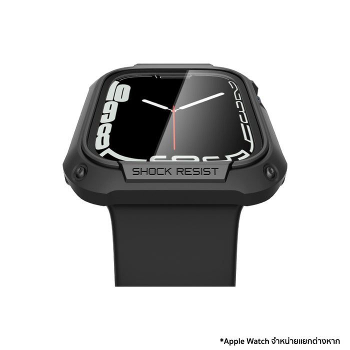 เคสพร้อมฟิล์มกระจก Apple Watch 45 มม. Spigen Tough Armor สี Matte Black
