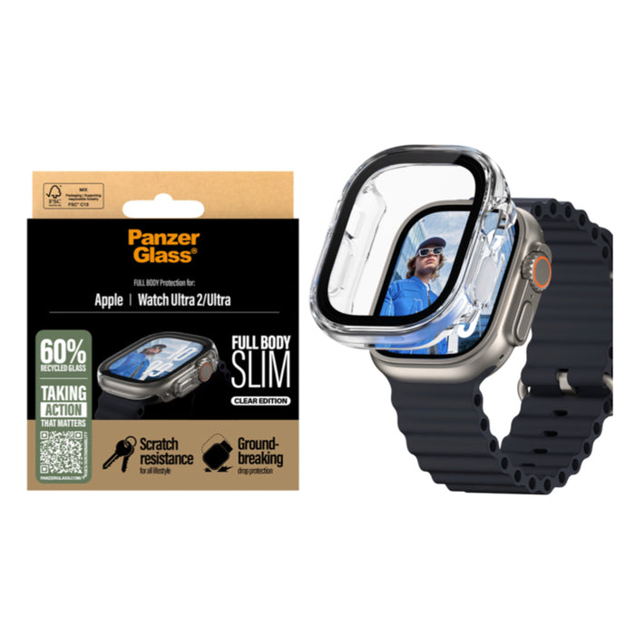 เคสพร้อมฟิล์มกระจก Apple Watch Ultra 2 PanzerGlass Full Body Slim สี Clear