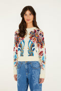 FARM Rio model wearing the Arabesque Knit Sweater