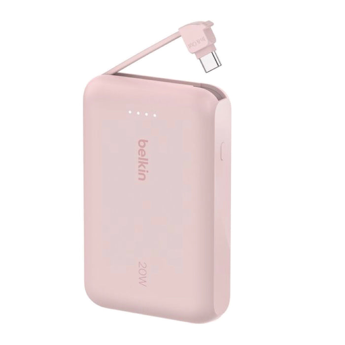 แบตเตอรี่สำรอง Belkin BOOST CHARGE ความจุ 10000mAh พร้อมสาย USB-C  - Pink