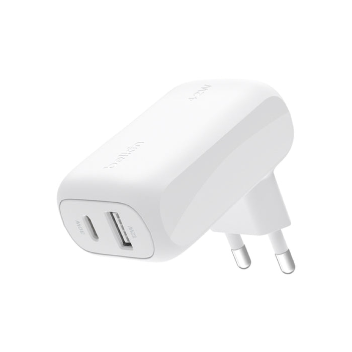 หัวชาร์จ Belkin BOOST CHARGE Dual USB-C 30W และ USB-A 12W PPS สูงสุด 42W (ปลั๊ก TH)