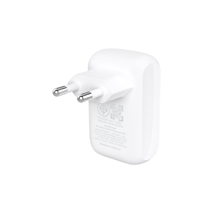 หัวชาร์จ Belkin BOOST CHARGE Dual USB-C 30W และ USB-A 12W PPS สูงสุด 42W (ปลั๊ก TH)