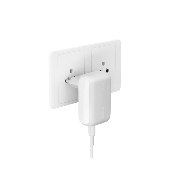 หัวชาร์จ Belkin BOOST CHARGE Dual USB-C 30W และ USB-A 12W PPS สูงสุด 42W (ปลั๊ก TH)