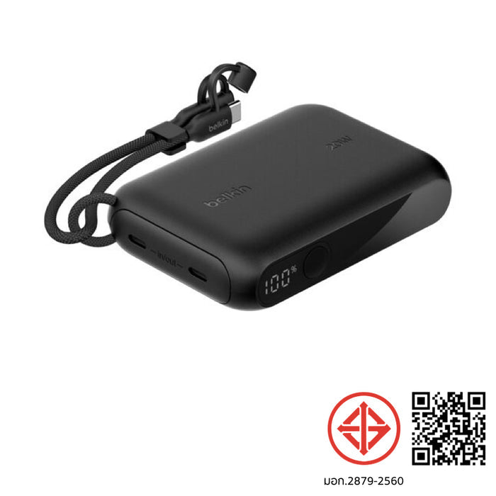 แบตเตอรี่สำรองพกพา Belkin Boost Charge Power Bank 10000 mAh with Display - Black