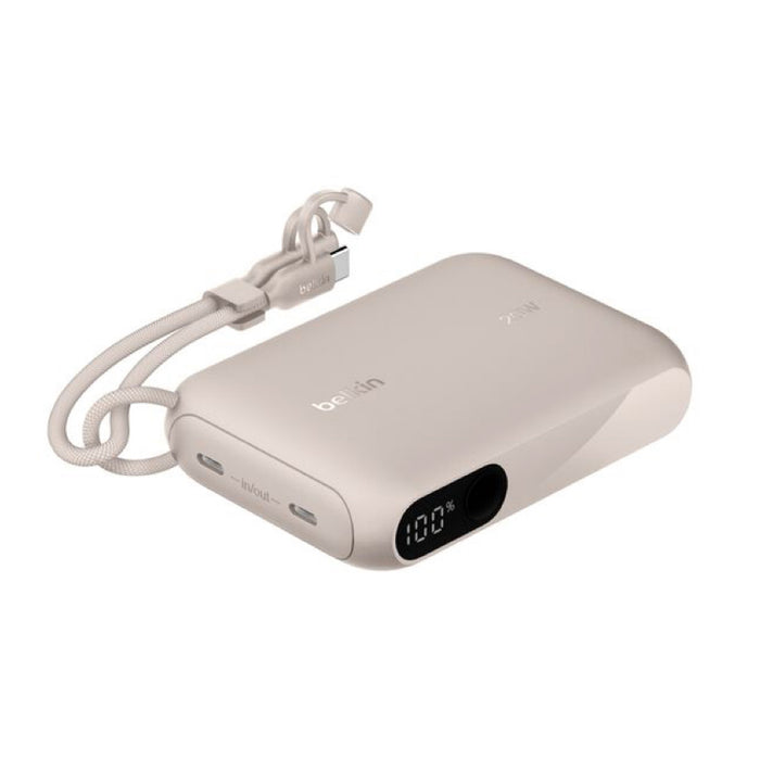 แบตเตอรี่สำรองพกพา Boost Charge 10000 mAh with Display - Sand แบรนด์ BELKIN