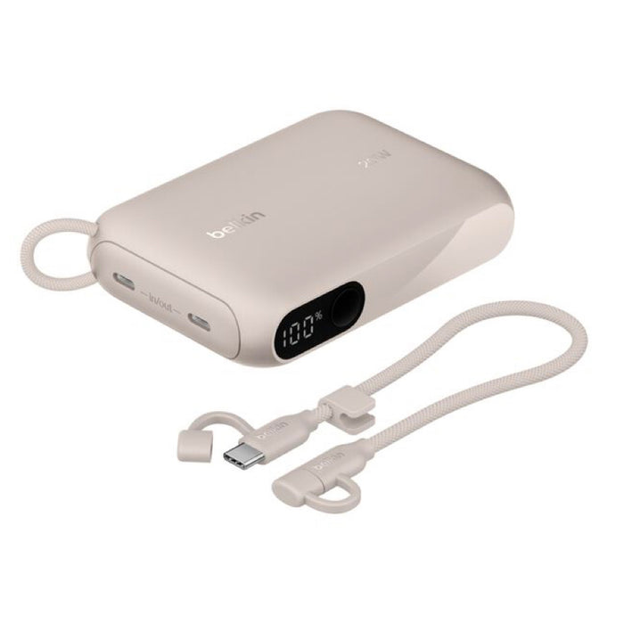 แบตเตอรี่สำรองพกพา Boost Charge 10000 mAh with Display - Sand ขนาดกะทัดรัด แบรนด์ BELKIN