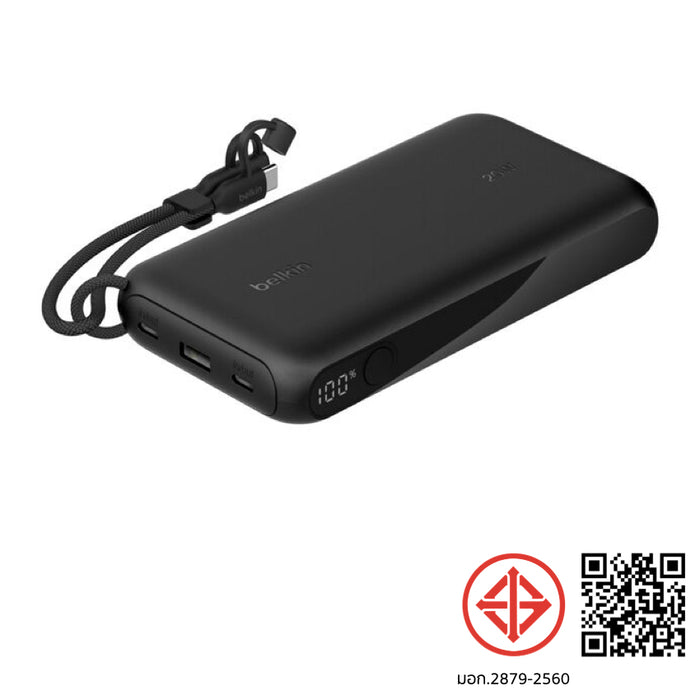 แบตเตอรี่สำรองพกพา Boost Charge 20000 mAh with Display - Black มีมอก. แบรนด์ BELKIN