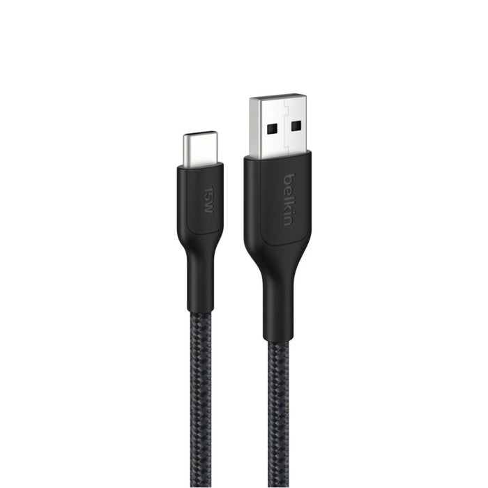 สายชาร์จ Belkin BoostCharge Pro USB-A to USB-C 15W ทนทาน ยืดหยุ่น ชาร์จ iPhone 16 ถึง 50% ใน 45 นาที พร้อมดีไซน์เป็นมิตรต่อสิ่งแวดล้อม