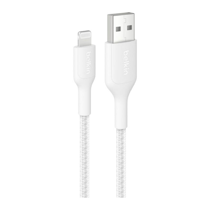 สายชาร์จ Braided USB-A to Lightning ความยาว 1 เมตร สี White แบรนด์ BELKIN