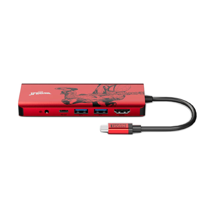 BELKIN Hub USB-C แบบ 7 in 1 Pass 100W สีแดง - ลาย Spider Man