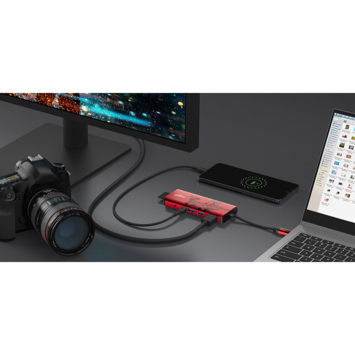 BELKIN Hub USB-C แบบ 7 in 1 Pass 100W สีแดง - ลาย Spider Man