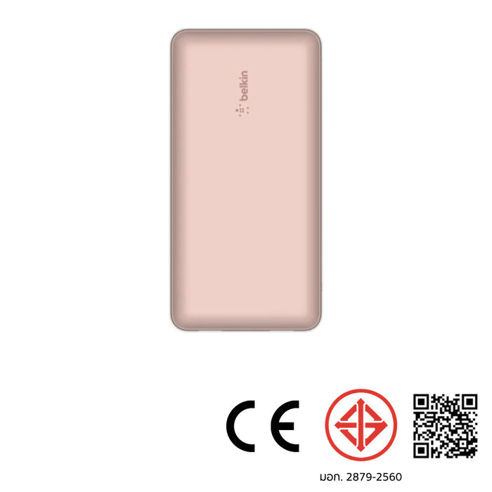 แบตเตอรี่สำรองพกพา Belkin Pocket Power 20,000 mAh สี Rose Gold