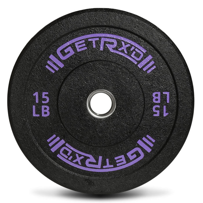 Black Crumb Rubber Bumper Plate: 15 LBS