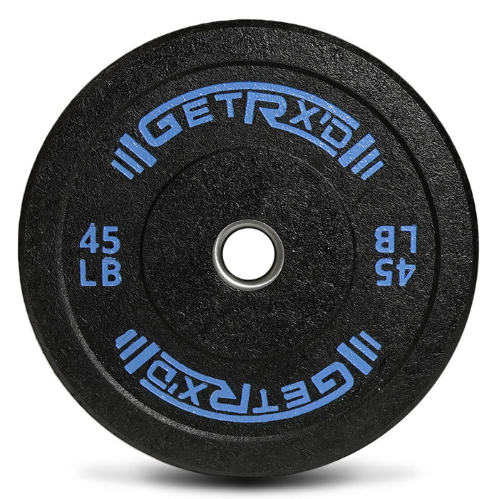 Black Crumb Rubber Bumper Plate: 45 LBS