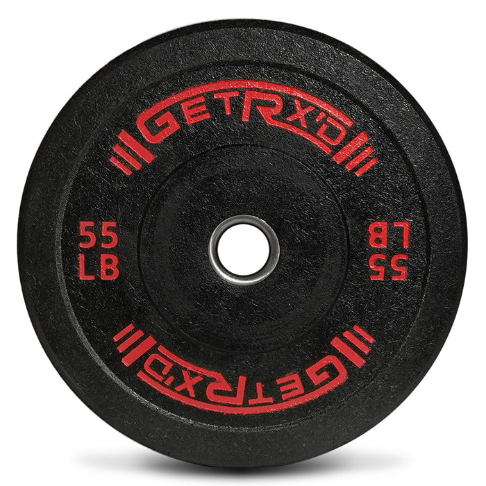 Black Crumb Rubber Bumper Plate: 55 LBS