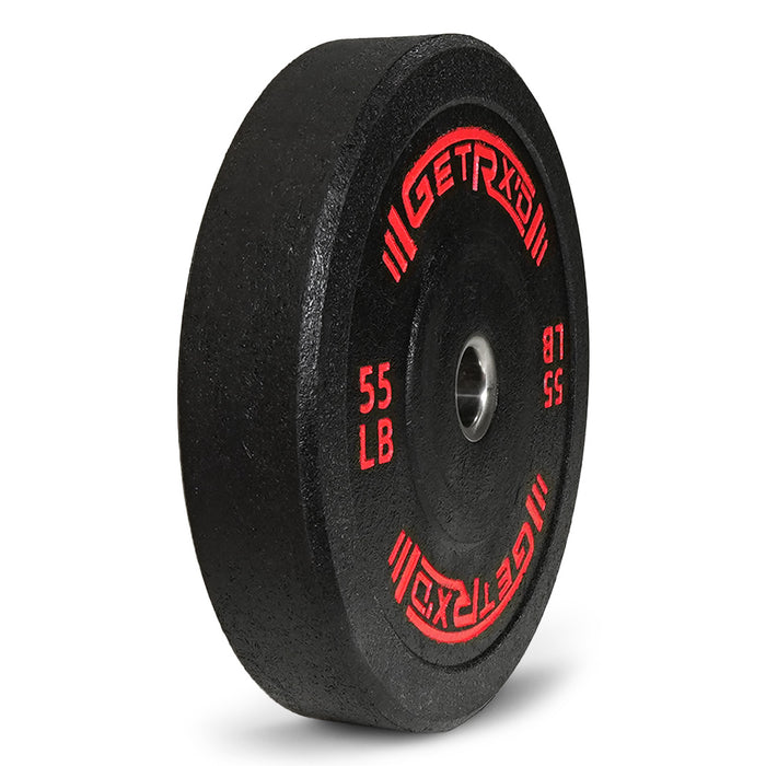 Black Crumb Rubber Bumper Plate: 55 LBS