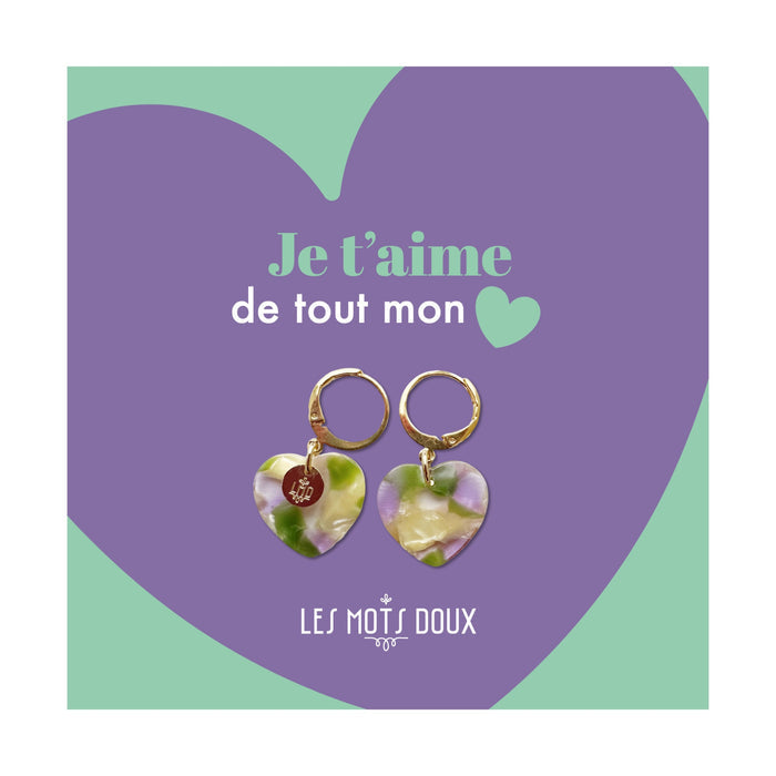 Boucles d'oreilles Coeurs Acétate - Spring