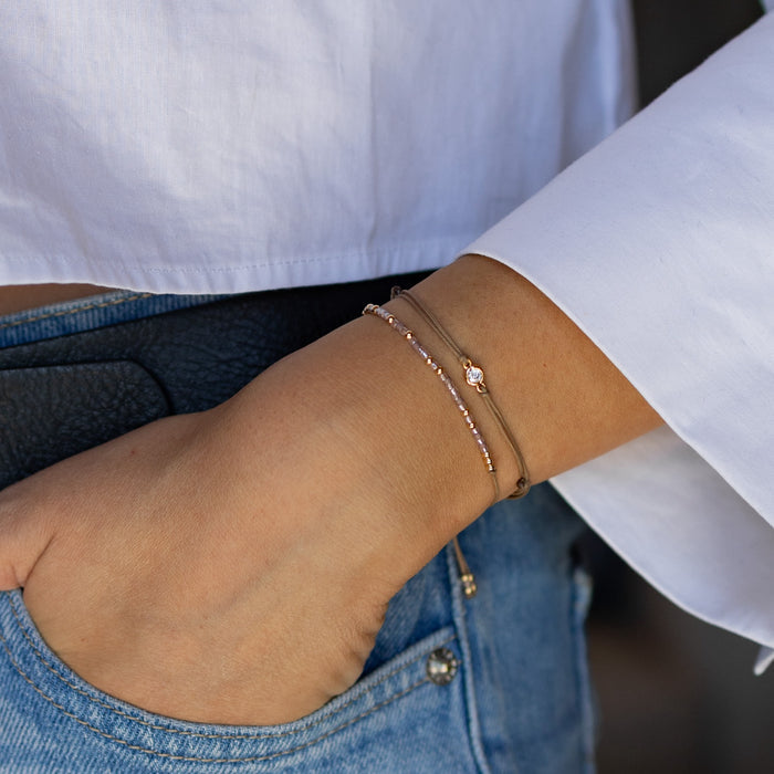 Bracelet - Brille - cordon taupe