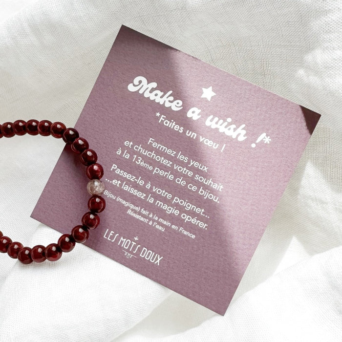 Bracelet - Make a wish - bordeaux