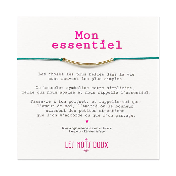 Bracelet - Mon essentiel - cordon Émeraude