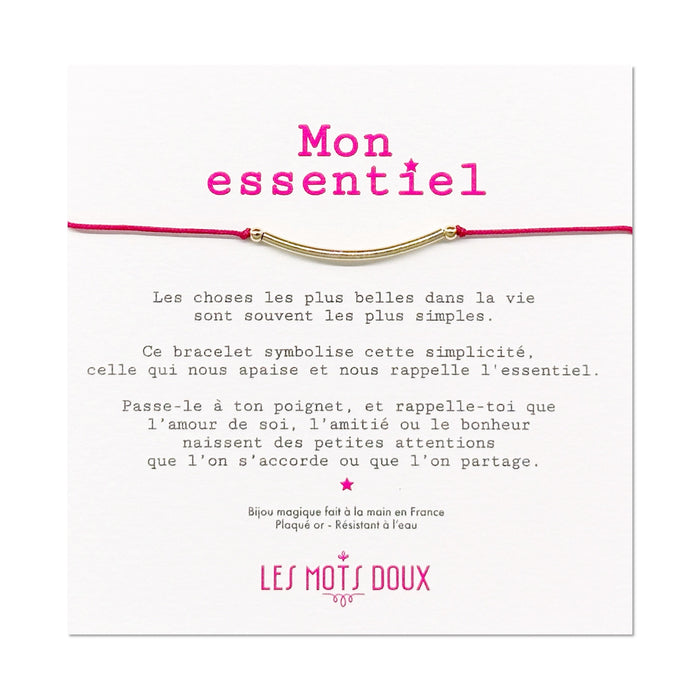 Bracelet - Mon essentiel - cordon Fuschia